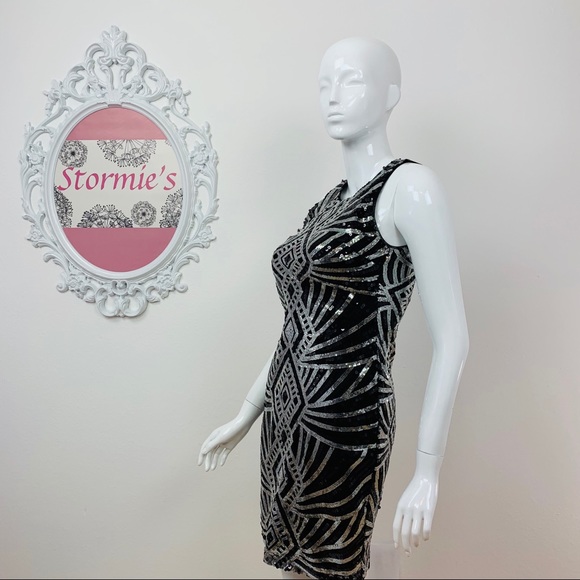 Bisou Bisou ,Michele Bohbot | Black Sequin Dress - Picture 5 of 8